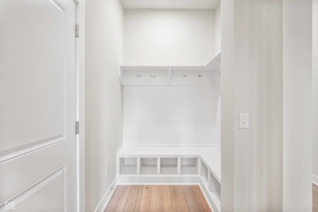 mudroom with light wood-type flooring