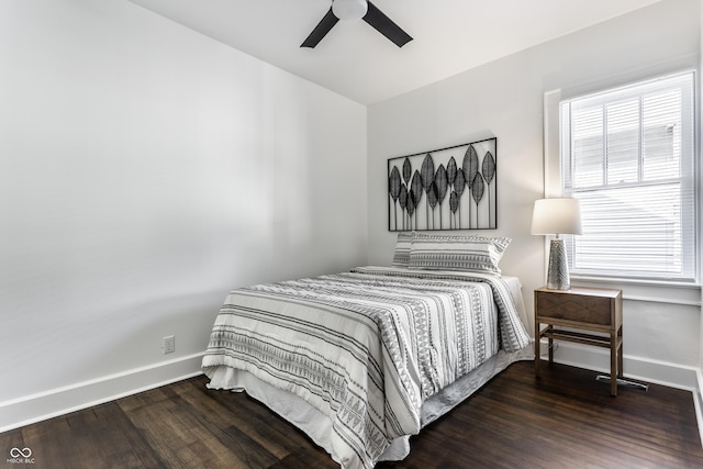 1210 Finley Ave, Indianapolis, IN 46203 - bedroom with wood finished floors, baseboards, and ceiling fan