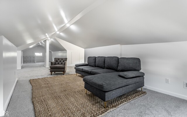 1210 Finley Ave, Indianapolis, IN 46203 - sitting room featuring carpet flooring, lofted ceiling, and baseboards
