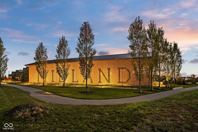 view of community with a lawn