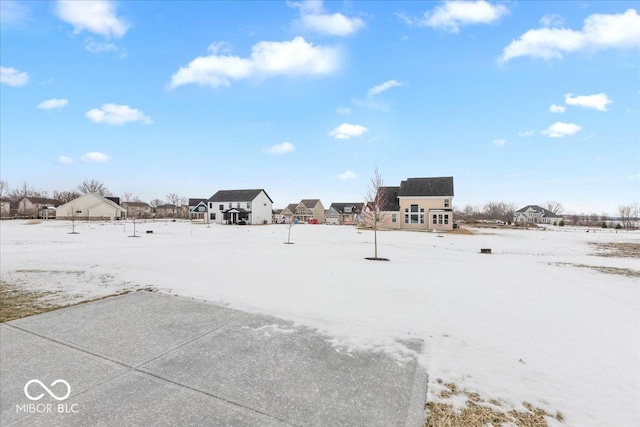 view of yard covered in snow