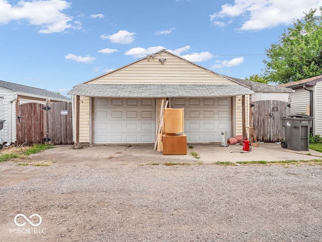 view of garage