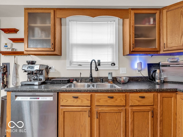 kitchen with sink and dishwasher