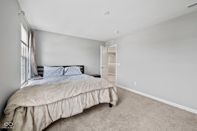 bedroom with carpet