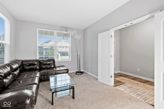 living room featuring hardwood / wood-style flooring