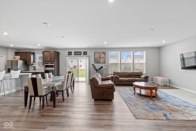 living room featuring wood-type flooring