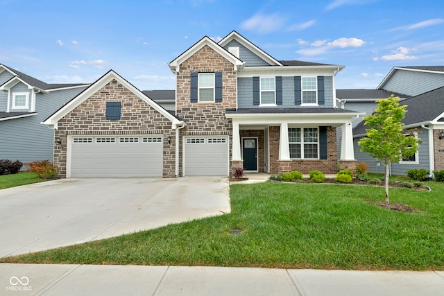 craftsman-style home featuring a front yard