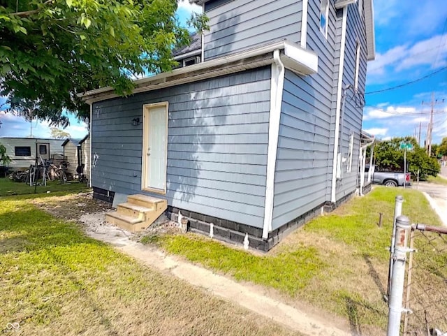 exterior space with a lawn