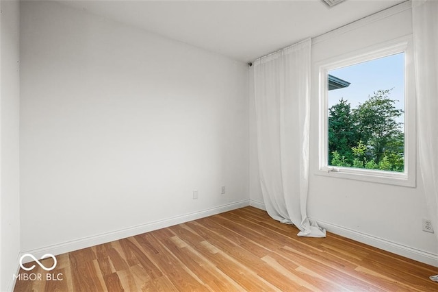 empty room featuring light wood-type flooring