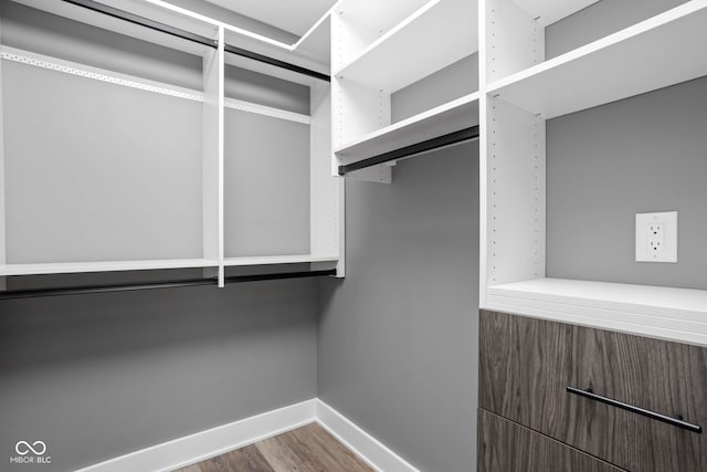 spacious closet featuring hardwood / wood-style floors