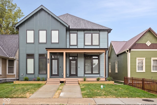 view of front of house with a front lawn