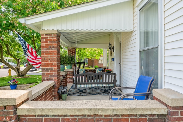 view of patio with a porch