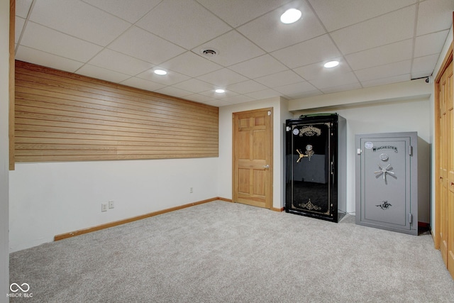 basement with carpet