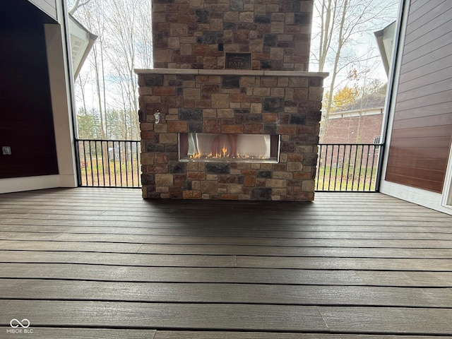 3380 N Pine Song Dr, Martinsville, IN 46151 - wooden terrace featuring a fireplace