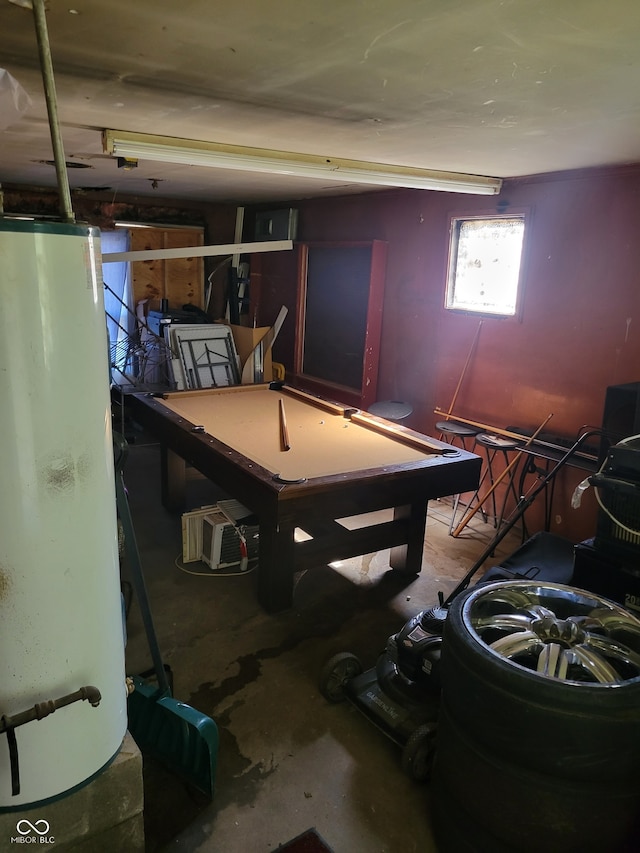 basement with billiards