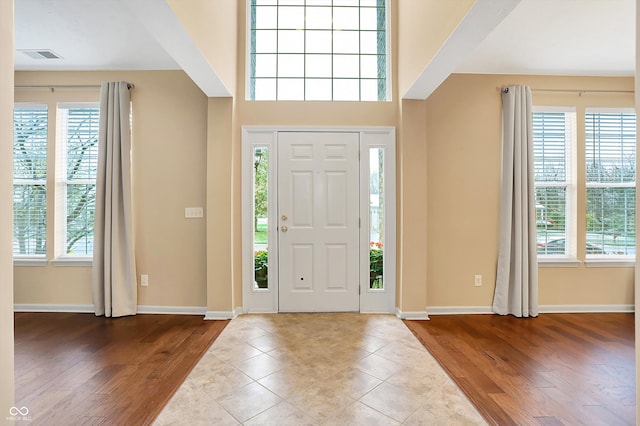 entrance foyer featuring light hardwood / wood-style floors