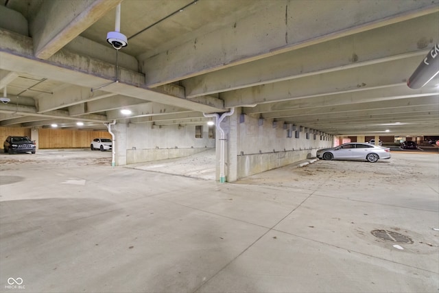 view of parking garage