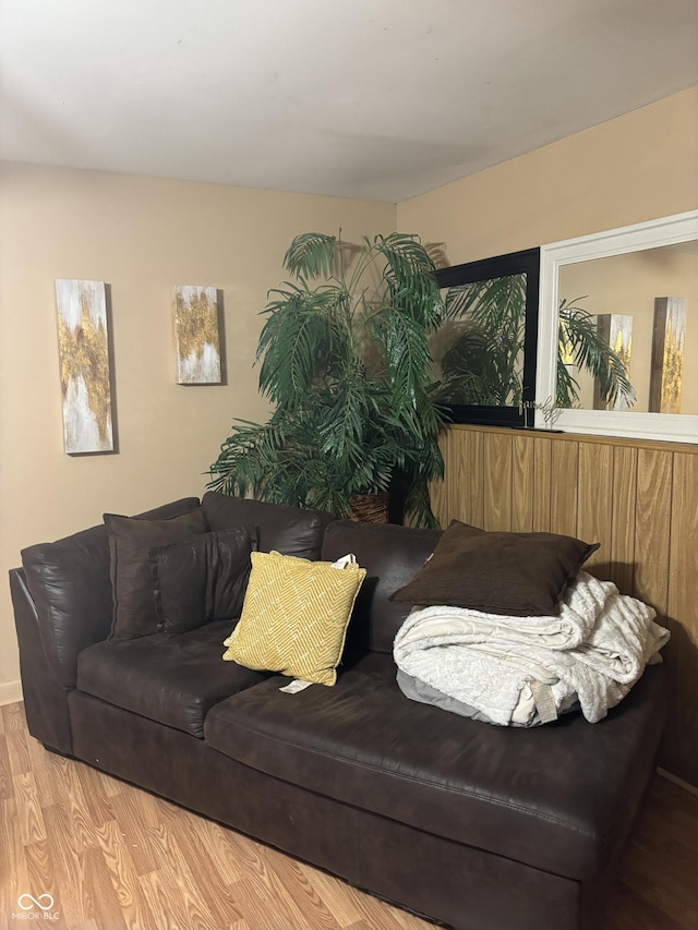 living area featuring light wood-type flooring