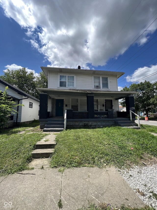 view of front of home with covered porch