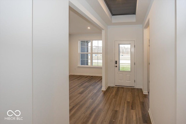 interior space featuring dark hardwood / wood-style flooring