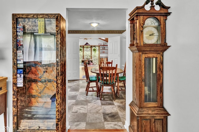 entryway with stone finish floor