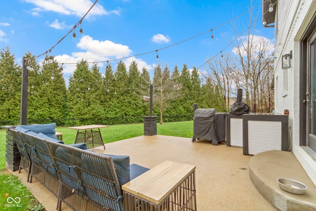 view of patio / terrace with an outdoor living space