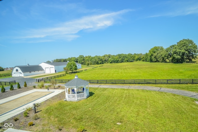 aerial view featuring a rural view