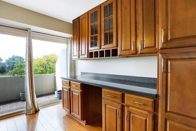 kitchen with light hardwood / wood-style floors