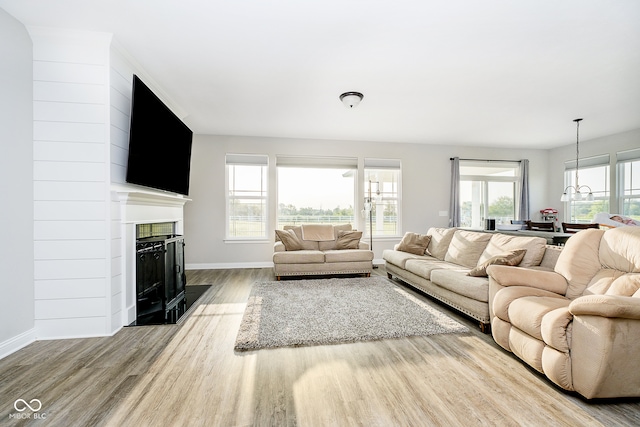 living room featuring hardwood / wood-style flooring