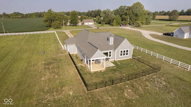 aerial view with a rural view