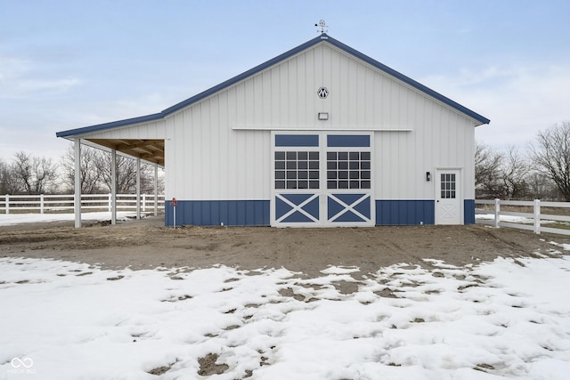 view of snow covered structure