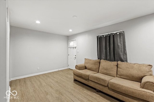 living room with light wood-type flooring