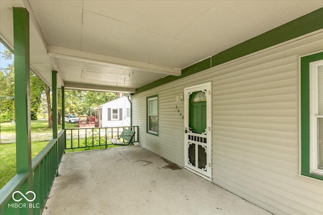 view of patio with a porch