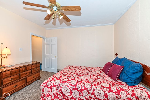 14626 Warner Trl, Westfield, IN 46074 - bedroom featuring carpet floors, ceiling fan, and crown molding