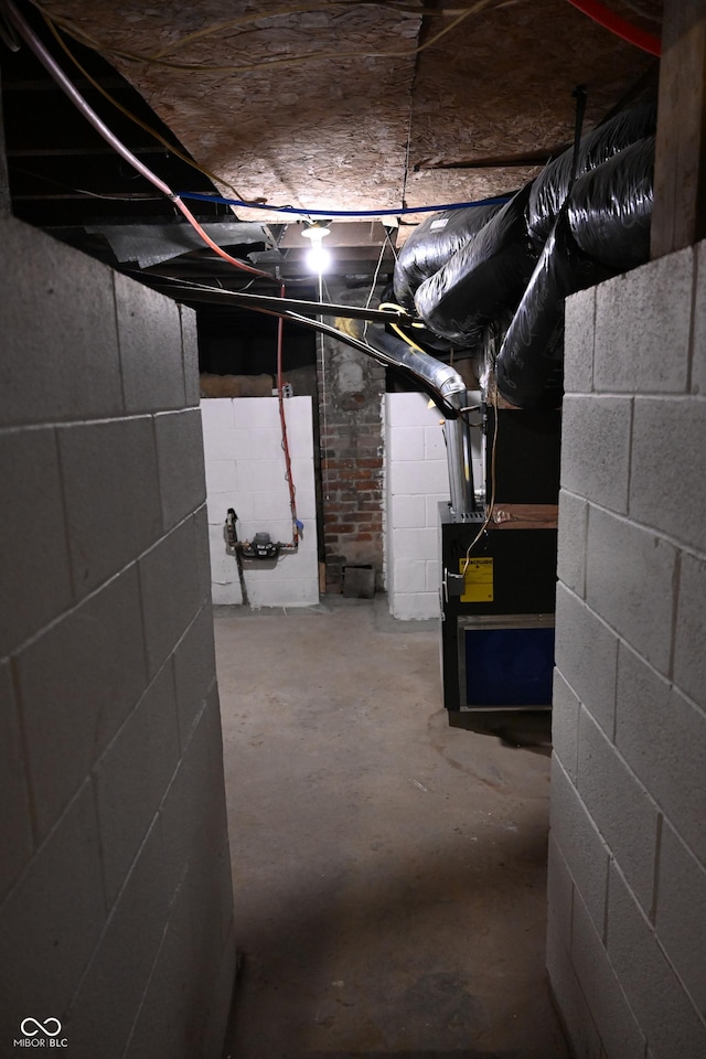 unfinished below grade area with heating unit