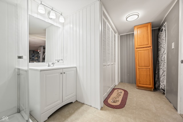 bathroom featuring vanity and tile patterned floors