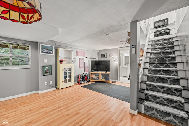 interior space with hardwood / wood-style floors