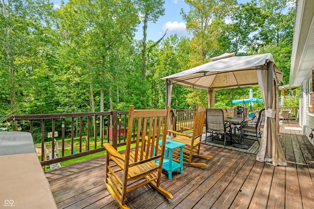 deck with a gazebo