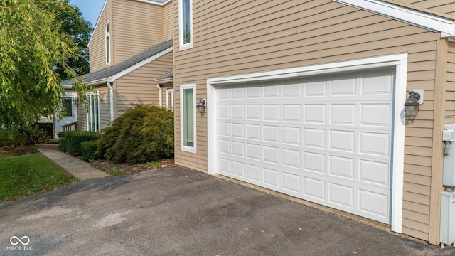 garage with wooden walls