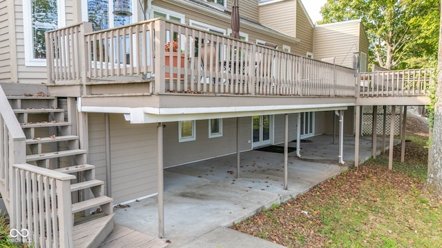 exterior space featuring a patio and a deck