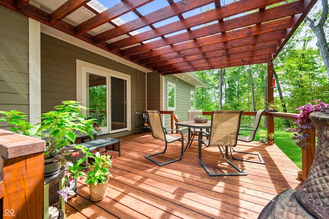 deck with a pergola