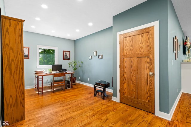 interior space with light wood-type flooring