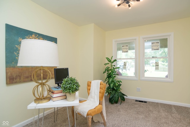 view of carpeted office