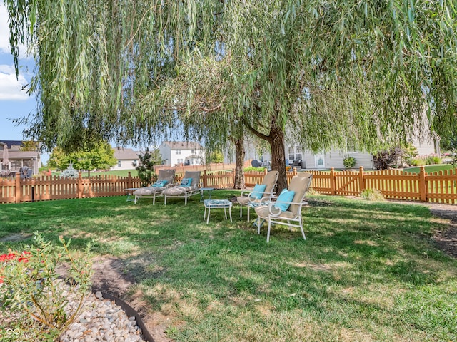 view of yard with a trampoline