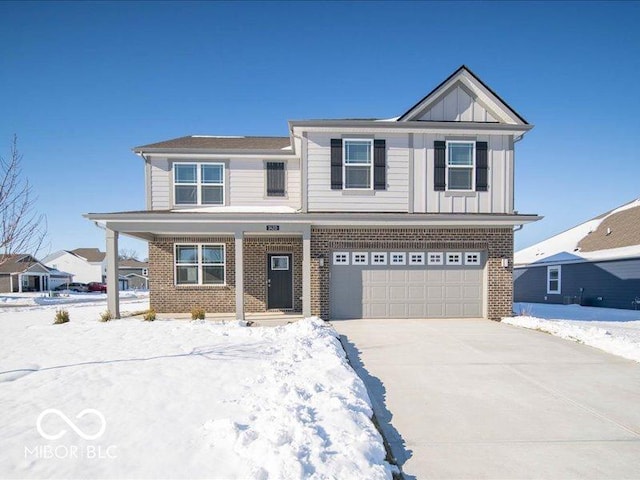 view of front of house with a garage