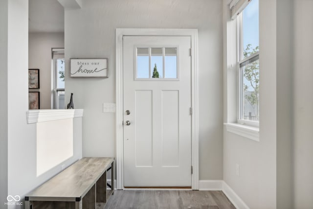 mudroom featuring light hardwood / wood-style floors