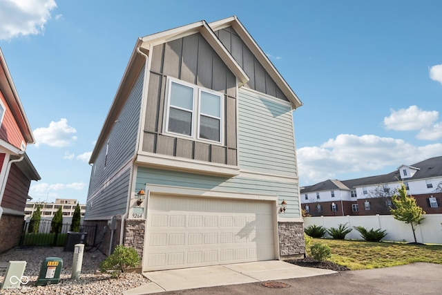 view of front of property with a garage