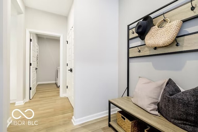 mudroom featuring light hardwood / wood-style floors