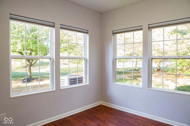 empty room featuring hardwood / wood-style flooring and plenty of natural light