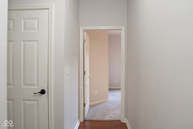 hallway featuring hardwood / wood-style flooring